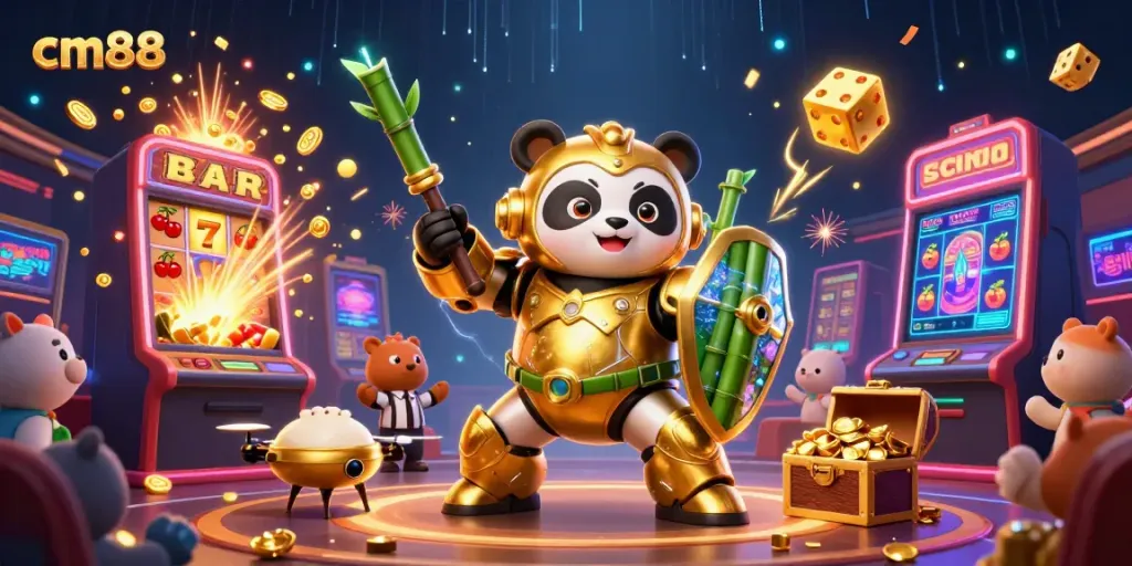 Experience the thrill of cm88 casino games in an ultra-detailed 3D illustration with vibrant characters and dynamic elements.