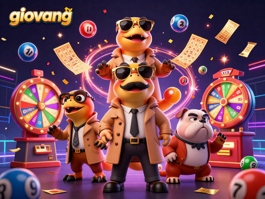 Experience the excitement of giovang tv with raptors in a trench coat entering a VIP casino lounge amidst dynamic gambling elements.