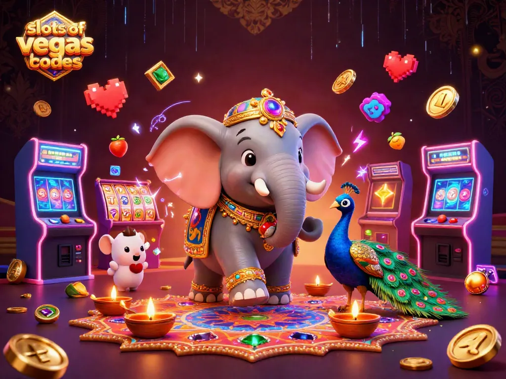 Spin the reels with exciting slots of vegas bonus codes in a vibrant 3D gaming scene.