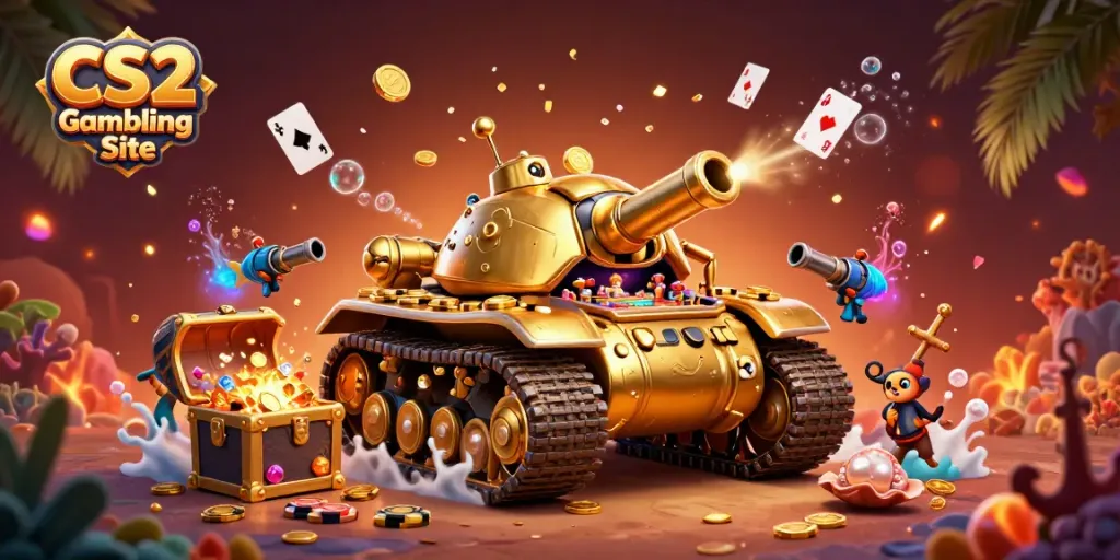 Experience the thrill of CS2 Gambling Site with a vibrant, animated casino scene.