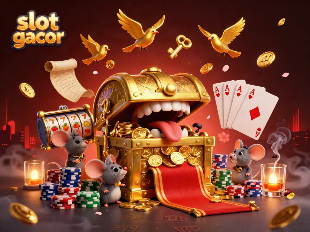 Engaging slot gacor fantasy scene showcasing rich game elements and characters in a vibrant casino atmosphere.