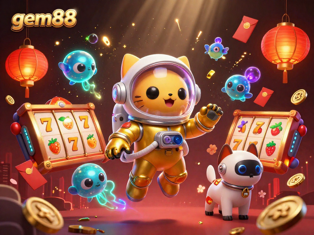 Experience thrilling gameplay with gem88’s captivating slot reels featuring vibrant designs and engaging characters.