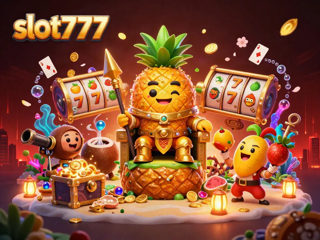 Mainkan slot777 dengan karakter menarik di kasino bertema buah yang meriah.
