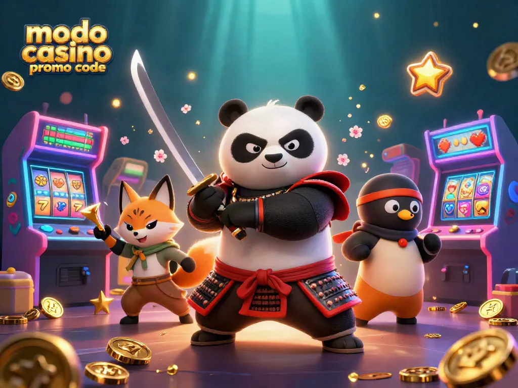 Claim exciting rewards with modo casino promo code in a vibrant casino scene.