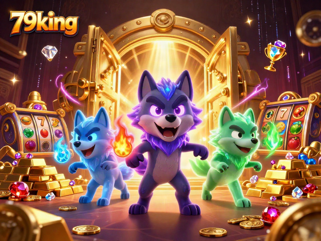 Experience immersive gameplay with 79king's vibrant casino world featuring dynamic slot reels and treasures.