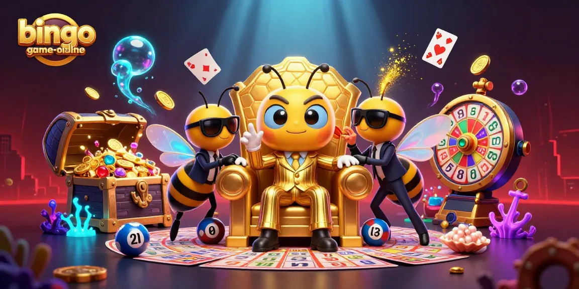 Engage in jackpot bingo action with bingo-game-online's vibrant, exciting digital illustration full of gaming elements.