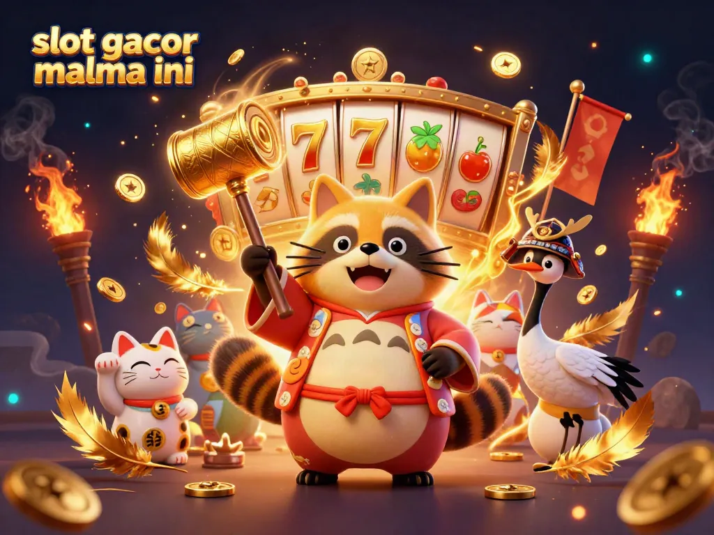 Experience the joy of 'slot gacor malma ini' with cheerful characters and vibrant casino elements.