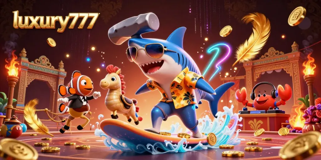 Experience massive wins with luxury777 in a vibrant 3D casino scene featuring thrilling gameplay elements.
