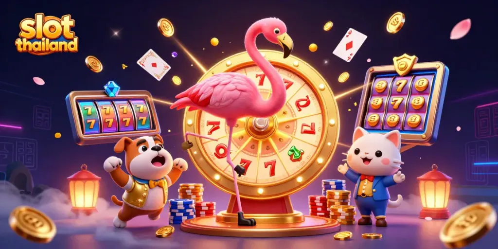 Spin the reels at slot thailand with our vibrant 3D casino scene filled with excitement!