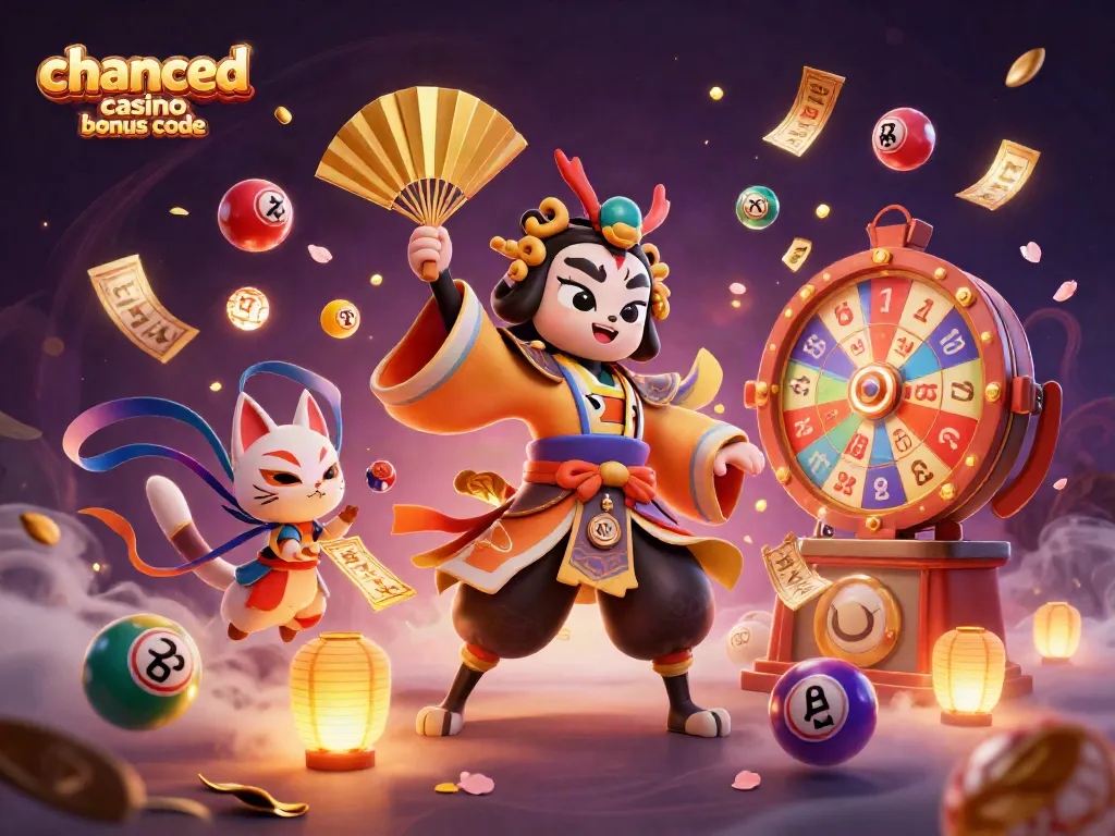 Engage with the chanced casino bonus code in a vibrant gaming scene filled with excitement and color.