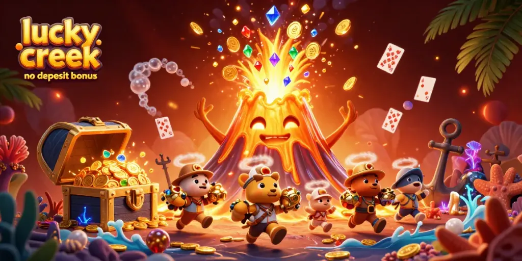 Claim the lucky creek no deposit bonus and unleash treasures in a 3D adventure!