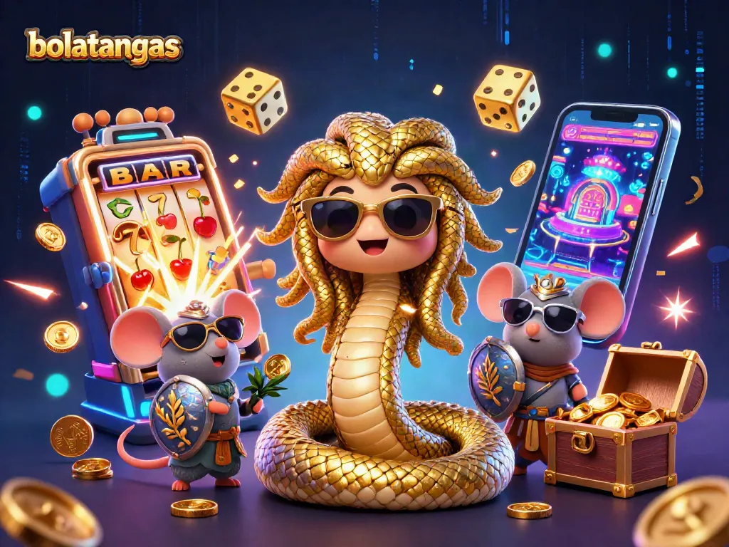 Play bolatangkas with Medusa and friends in a vibrant, action-packed casino scene.
