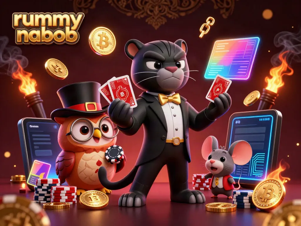 Menghasilkan strategi menang di rummy nabob dengan ilustrasi karakter gaun elegan.