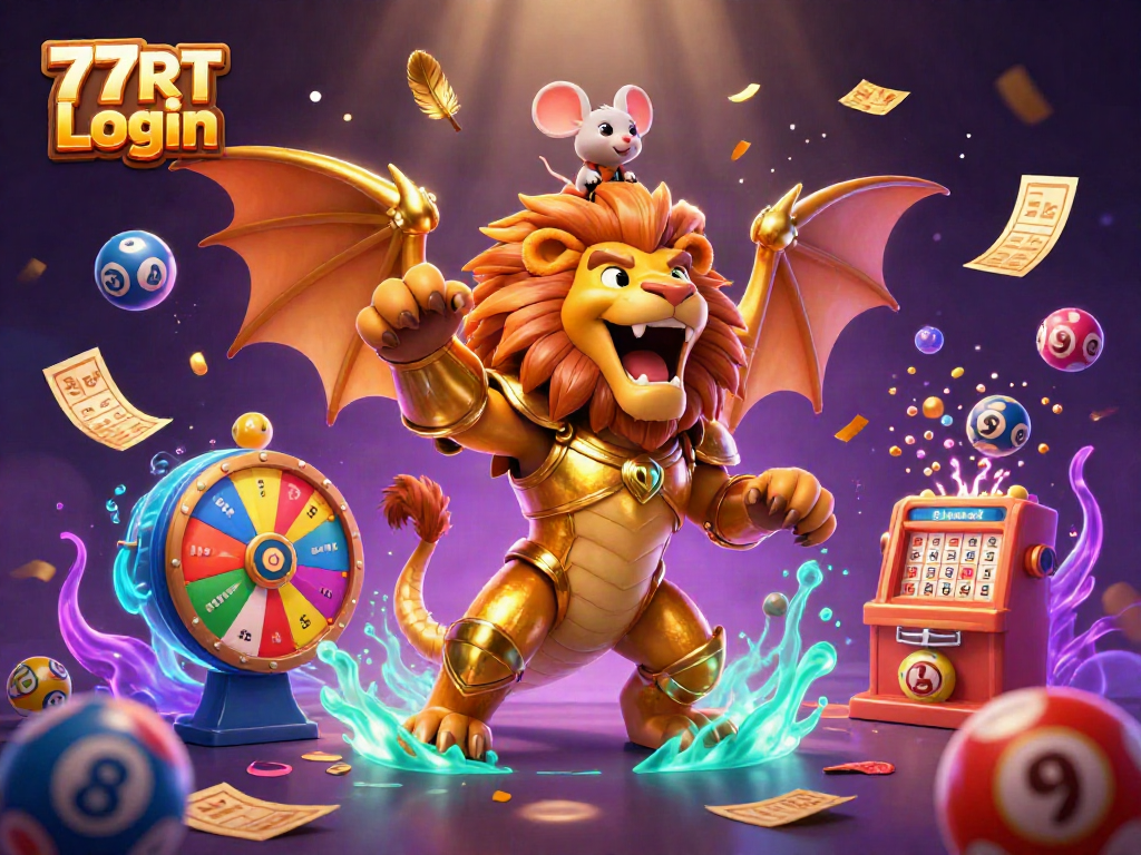 Engage with the vibrant casino experience through 77RT Login, featuring colorful lottery elements and dynamic gameplay.