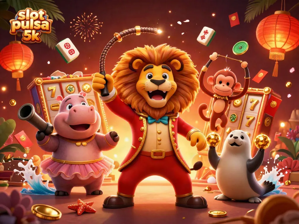 Experience vibrant gameplay with slot pulsa 5k action featuring playful circus characters and dynamic slot elements.