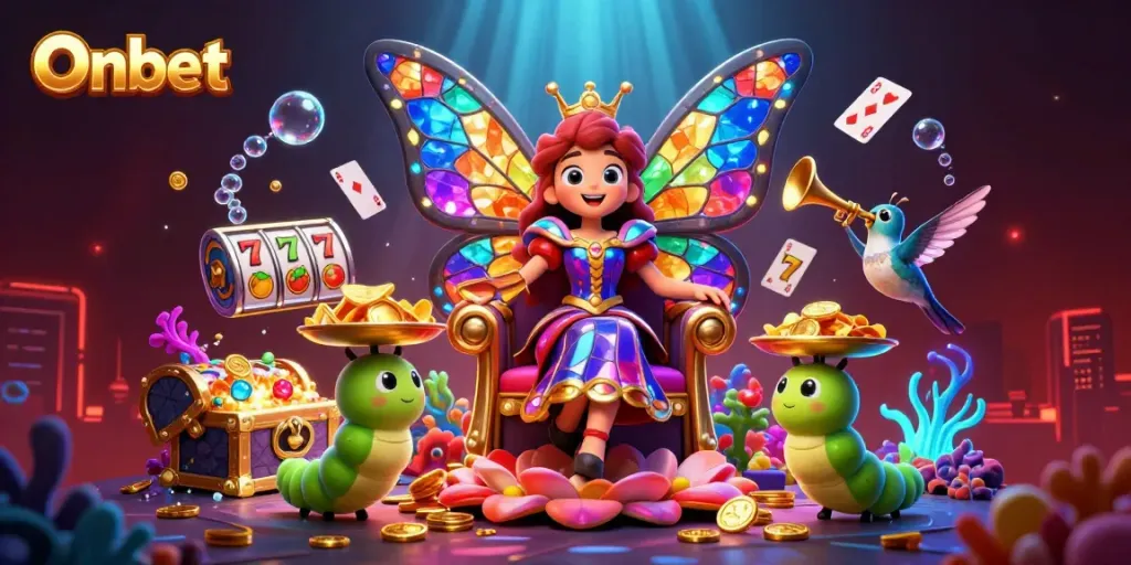 Enjoy exhilarating gameplay at Onbet as the butterfly queen presides over a vibrant casino world filled with treasures!