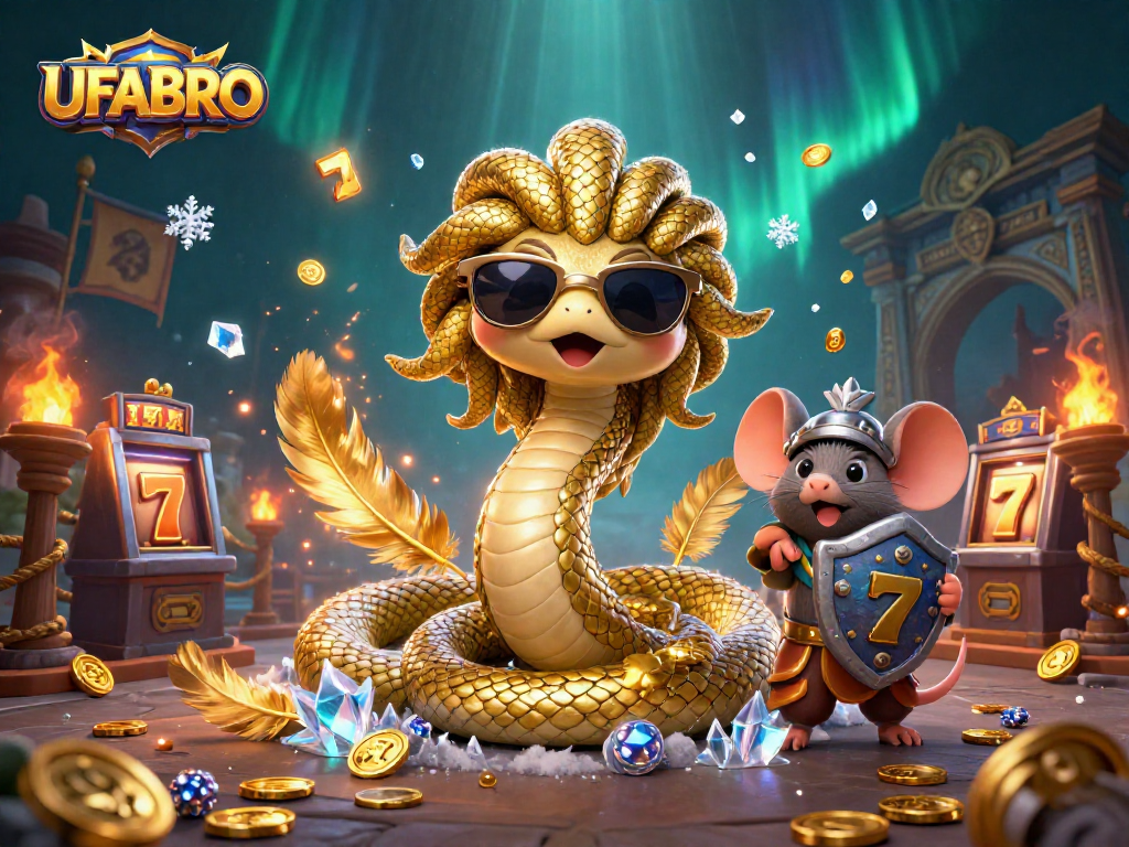 Experience excitement at UFABRO with a vibrant 3D illustration of unique casino elements.