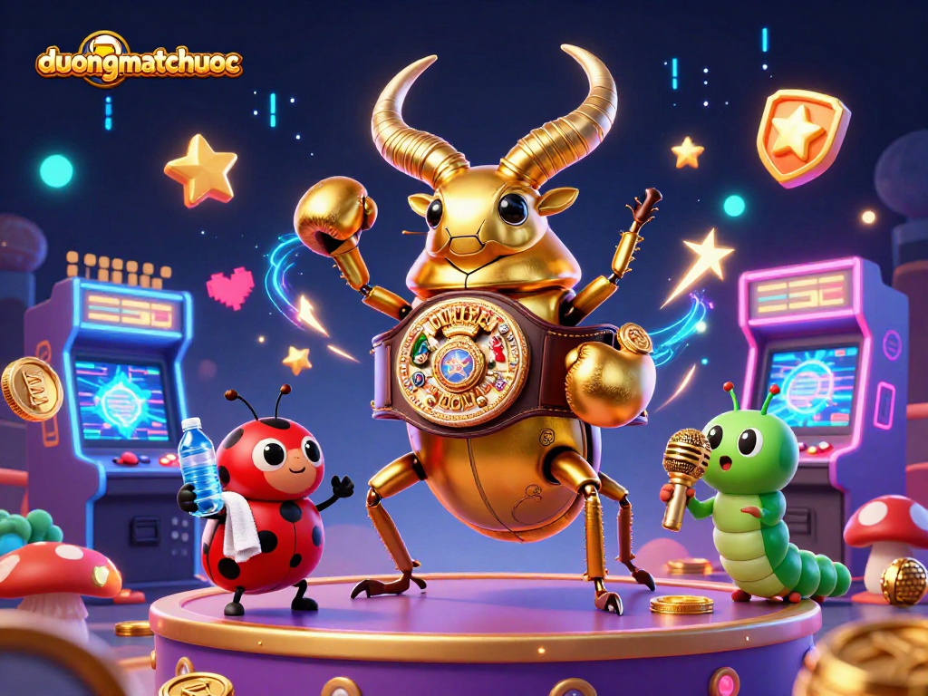 Engage in duongmatchuoc with a vibrant casino backdrop featuring unique characters and arcade elements.