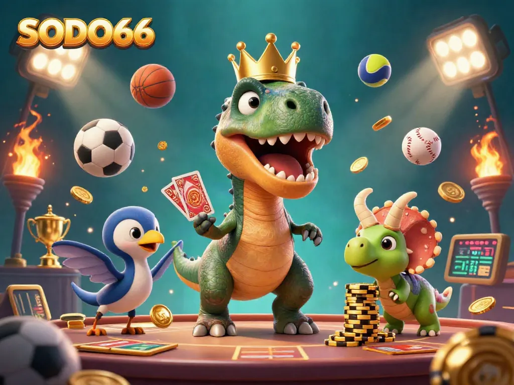 SODO66 invites gamers to shuffle cards and stack chips in a vibrant casino scene.