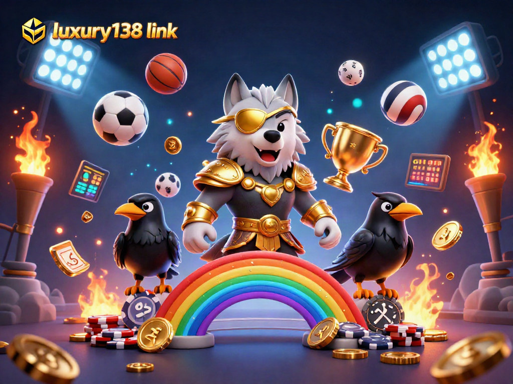 Menangkan hadiah besar dengan luxury138 link dalam ilustrasi kasino yang penuh warna dan dinamis.