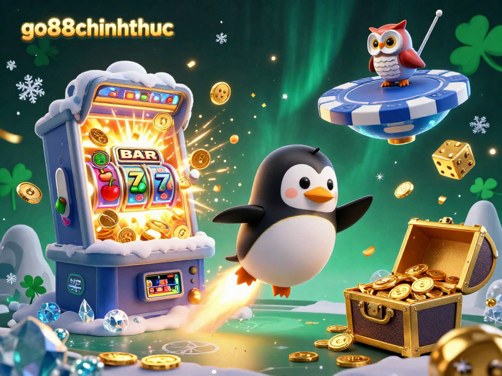 Experience thrilling casino adventures with go88chinhthuc in this vibrant 3D digital art.
