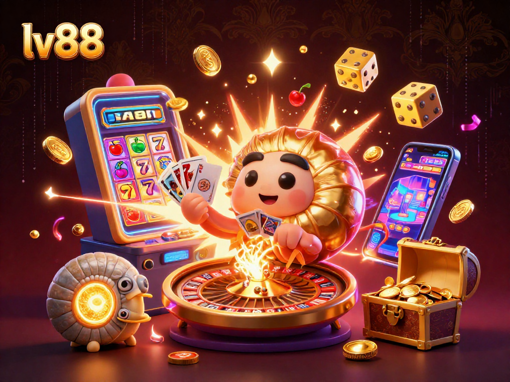 Experience thrilling gaming at lv88 with a dazzling scene of a nautilus roulette wheel and explosive jackpots.