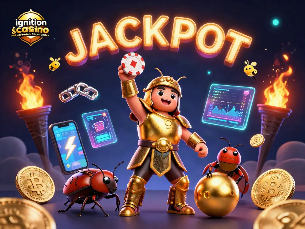 Discover the ignition casino $100 no deposit bonus codes with vibrant characters and dynamic casino elements in a thrilling scene.